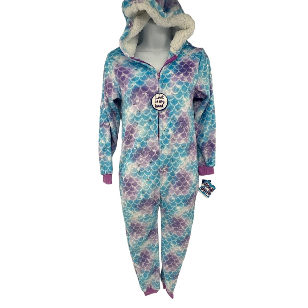 Sleep On It Kids Big Girl Mermaid Onesie Size Large 14 / 16 New with Tags - Picture 4 of 11
